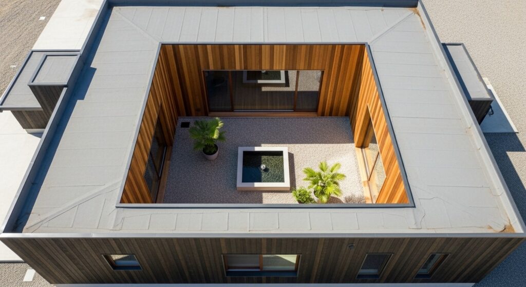 ロの字型の平屋画像